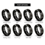 font options for inside engraving on black & gray photo film roll rings