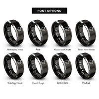 font options for inside engraving on black & gray photo film roll rings