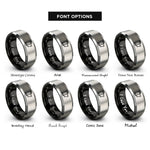 font options for inside engraving on black & gray photo film roll rings