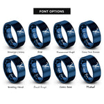 font options for inside engraving on blue photon rings