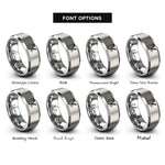 font options for inside engraving on silver photon rings