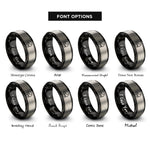 font options for inside engraving on black & grey php rings