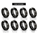 font options for inside engraving on black & gray php rings