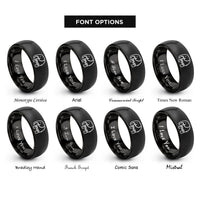 font options for inside engraving on black php rings