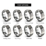 font options for inside engraving on grey php rings