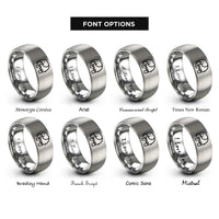 font options for inside engraving on grey php rings