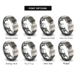 font options for inside engraving on silver php rings