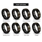 font options for inside engraving on gunmetal & black php rings