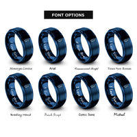 font options for inside engraving on blue phuket rings