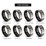 font options for inside engraving on black & grey pi symbol rings