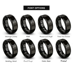 font options for inside engraving on black pi symbol rings