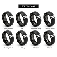 font options for inside engraving on black pi symbol rings