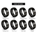 font options for inside engraving on black pi symbol rings