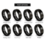 font options for inside engraving on black pi symbol rings