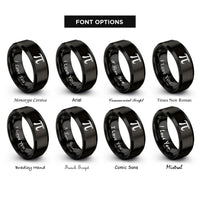 font options for inside engraving on black pi symbol rings