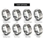 font options for inside engraving on gray pi symbol rings