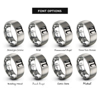 font options for inside engraving on grey pi symbol rings
