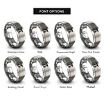 font options for inside engraving on grey pi symbol rings