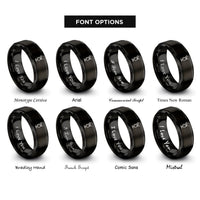 font options for inside engraving on black pia colada rings
