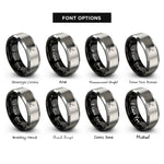 font options for inside engraving on black & gray pianist silhouette rings