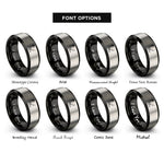 font options for inside engraving on black & grey pianist silhouette rings