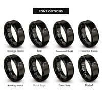 font options for inside engraving on black pianist silhouette rings
