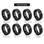 font options for inside engraving on black pianist silhouette rings