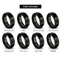 font options for inside engraving on black pianist silhouette rings