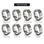 font options for inside engraving on gray pianist silhouette rings
