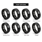font options for inside engraving on black piano bench rings
