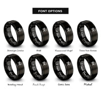 font options for inside engraving on black piano bench rings