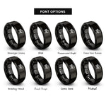 font options for inside engraving on black piano bench rings
