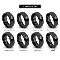 font options for inside engraving on black piano bench rings