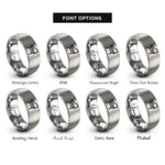font options for inside engraving on gray piano bench rings