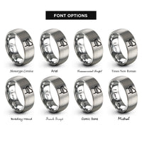 font options for inside engraving on gray piano bench rings