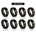 font options for inside engraving on gunmetal & black piano bench rings