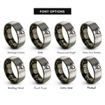 font options for inside engraving on gunmetal & gray piano bench rings