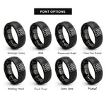 font options for inside engraving on black piano key wrap rings