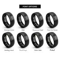 font options for inside engraving on black piano key wrap rings