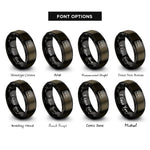 font options for inside engraving on gunmetal & black piano key wrap rings