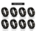 font options for inside engraving on black piano keys rings