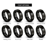 font options for inside engraving on black piano keys rings