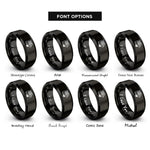 font options for inside engraving on black piano keys rings