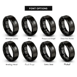 font options for inside engraving on black piano keys rings