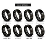 font options for inside engraving on black piano keys rings