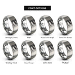 font options for inside engraving on silver piano keys rings