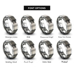 font options for inside engraving on silver piano keys rings
