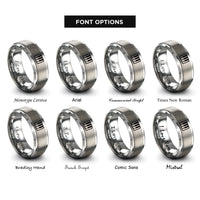font options for inside engraving on silver piano keys rings