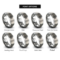 font options for inside engraving on silver piano keys rings