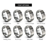 font options for inside engraving on silver piano keys rings